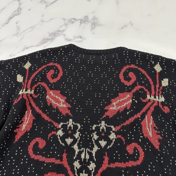 Distinctly Different Womens Vintage Pullover Sweater Size XL Black Red Holiday - Picture 9 of 12